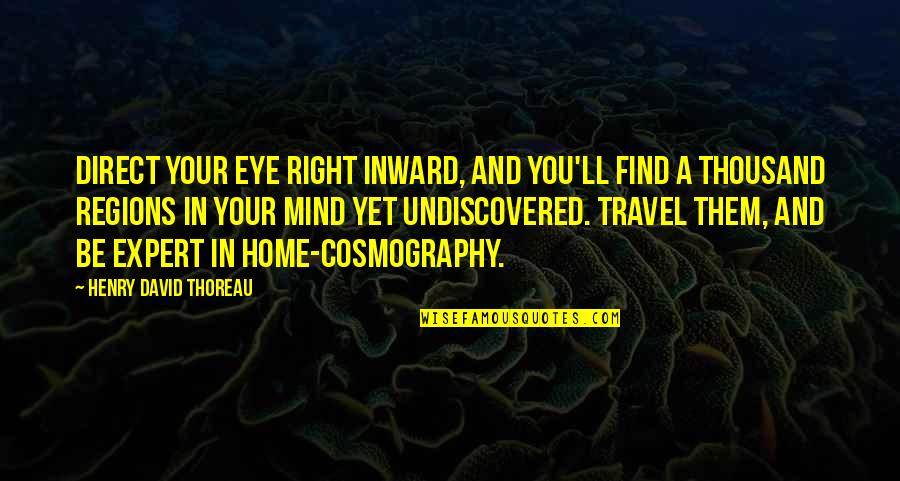 Undiscovered Quotes By Henry David Thoreau: Direct your eye right inward, and you'll find