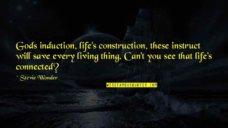 Undulated Quotes By Stevie Wonder: Gods induction, life's construction, these instruct will save