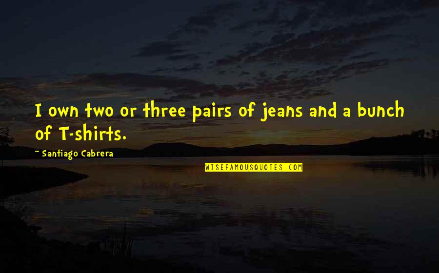 Undulatory Propulsion Quotes By Santiago Cabrera: I own two or three pairs of jeans