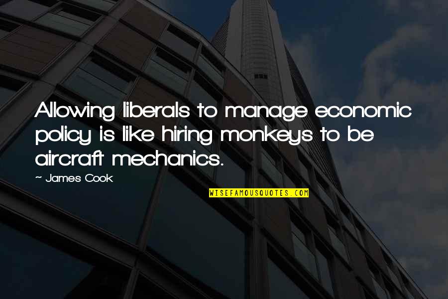 Uneasy Feeling In Chest Area Quotes By James Cook: Allowing liberals to manage economic policy is like