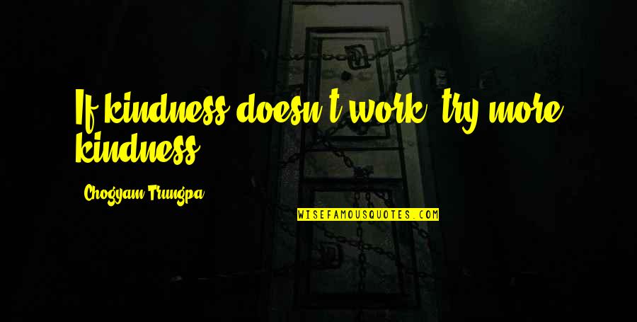 Uneducated Voters Quotes By Chogyam Trungpa: If kindness doesn't work, try more kindness. Uneducated Voters Quotes By Chogyam Trungpa: If kindness doesn't work, try more kindness.