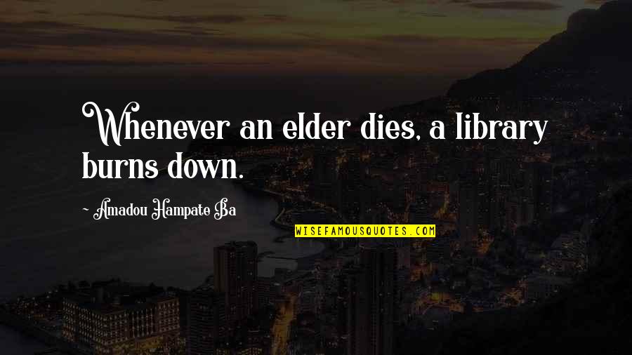 Unemancipated Quotes By Amadou Hampate Ba: Whenever an elder dies, a library burns down.