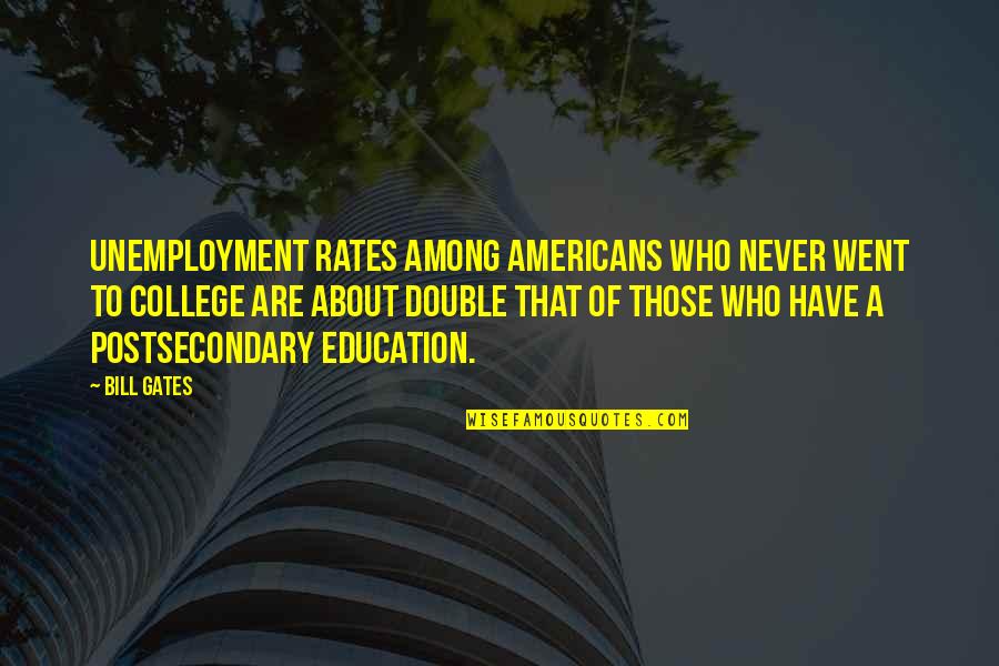 Unemployment Quotes By Bill Gates: Unemployment rates among Americans who never went to