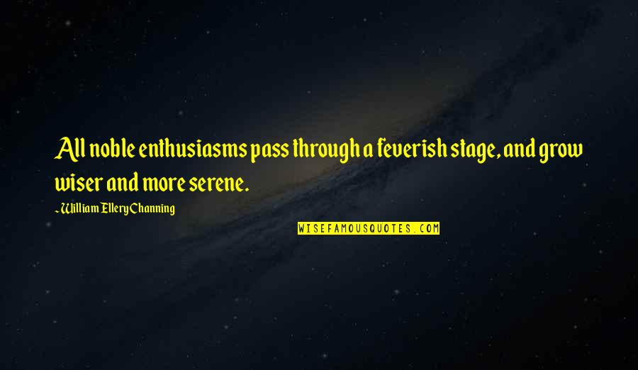 Unequal Distribution Of Wealth Quotes By William Ellery Channing: All noble enthusiasms pass through a feverish stage,