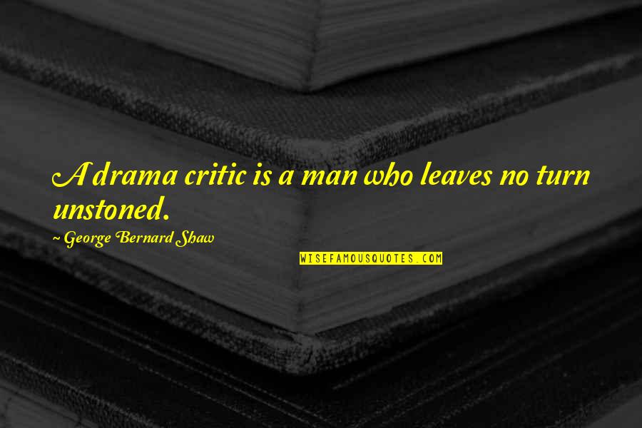 Uner Quotes By George Bernard Shaw: A drama critic is a man who leaves Uner Quotes By George Bernard Shaw: A drama critic is a man who leaves