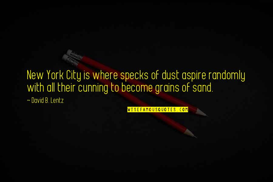 Unexpected Friendship Quotes By David B. Lentz: New York City is where specks of dust
