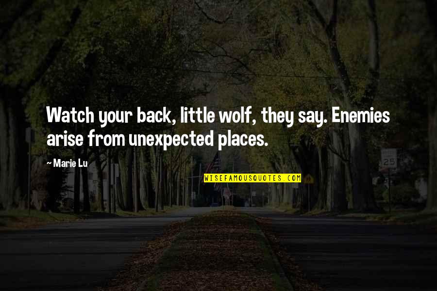 Unexpected Places Quotes By Marie Lu: Watch your back, little wolf, they say. Enemies