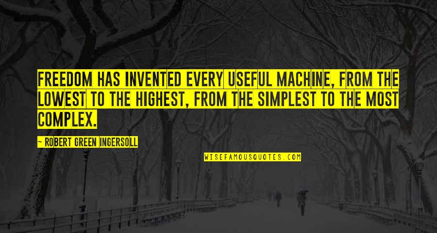 Unexpressed Thoughts Quotes By Robert Green Ingersoll: Freedom has invented every useful machine, from the