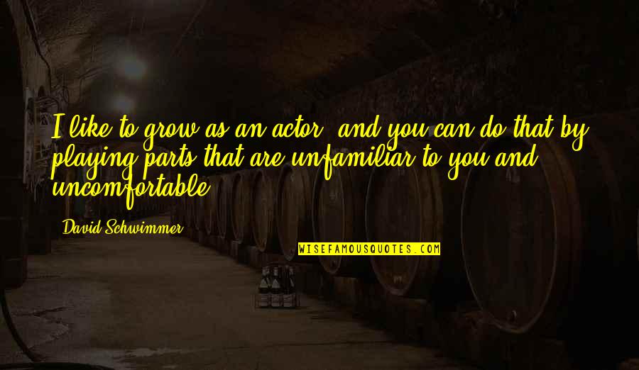 Unfamiliar Quotes By David Schwimmer: I like to grow as an actor, and Unfamiliar Quotes By David Schwimmer: I like to grow as an actor, and
