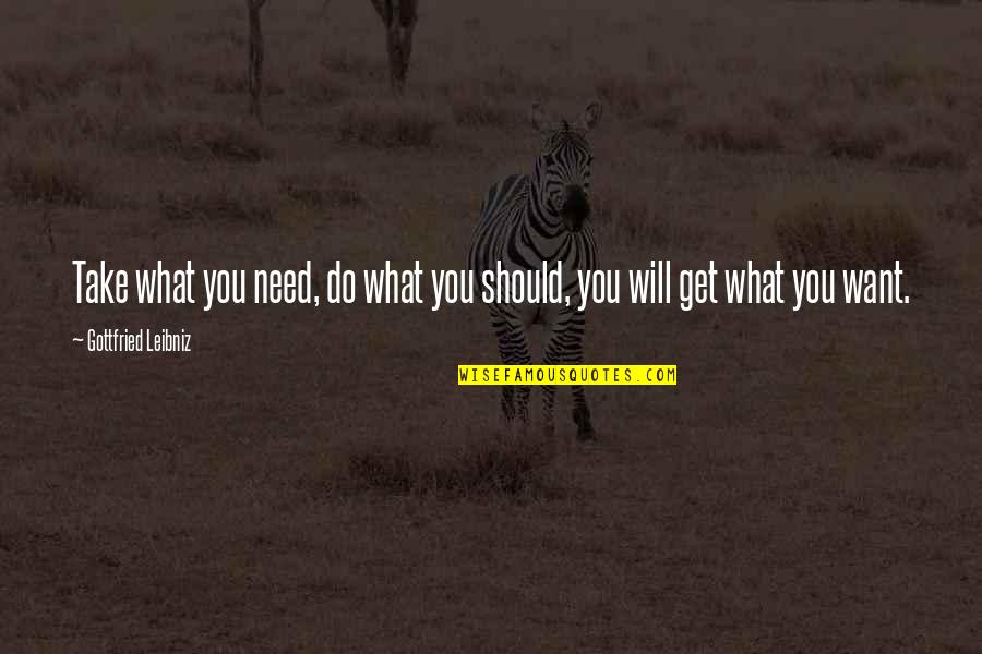 Unfeigned Quotes By Gottfried Leibniz: Take what you need, do what you should,