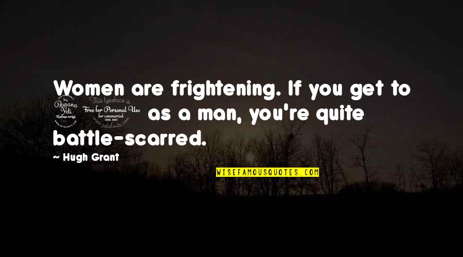 Unfeminine Synonym Quotes By Hugh Grant: Women are frightening. If you get to 41