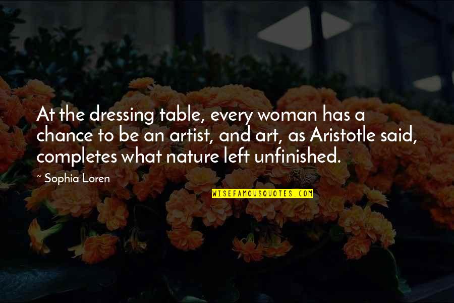 Unfinished Quotes By Sophia Loren: At the dressing table, every woman has a