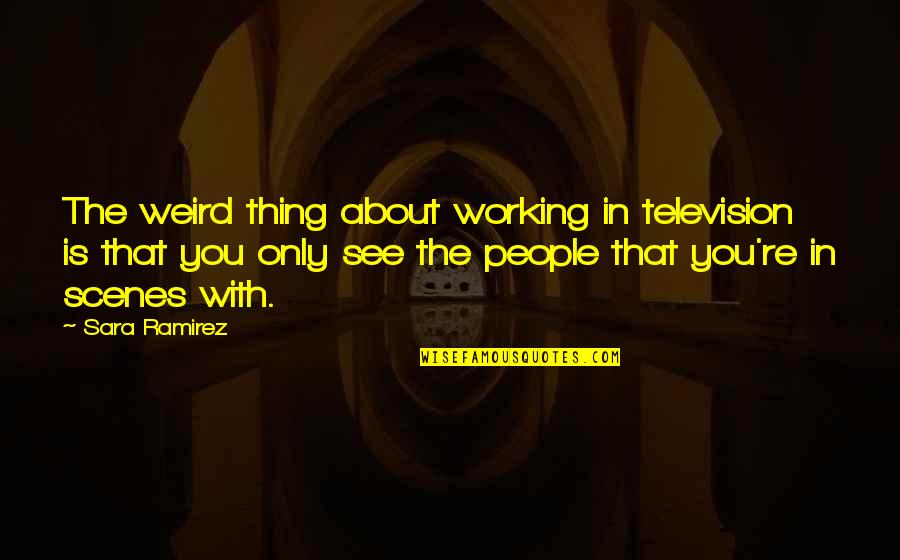Unfluences Quotes By Sara Ramirez: The weird thing about working in television is