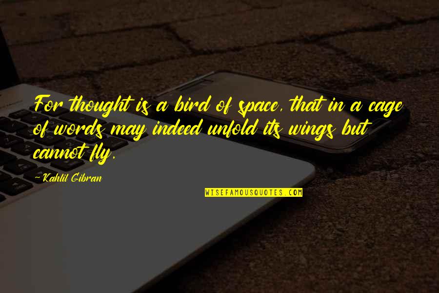 Unfold Your Wings Quotes By Kahlil Gibran: For thought is a bird of space, that