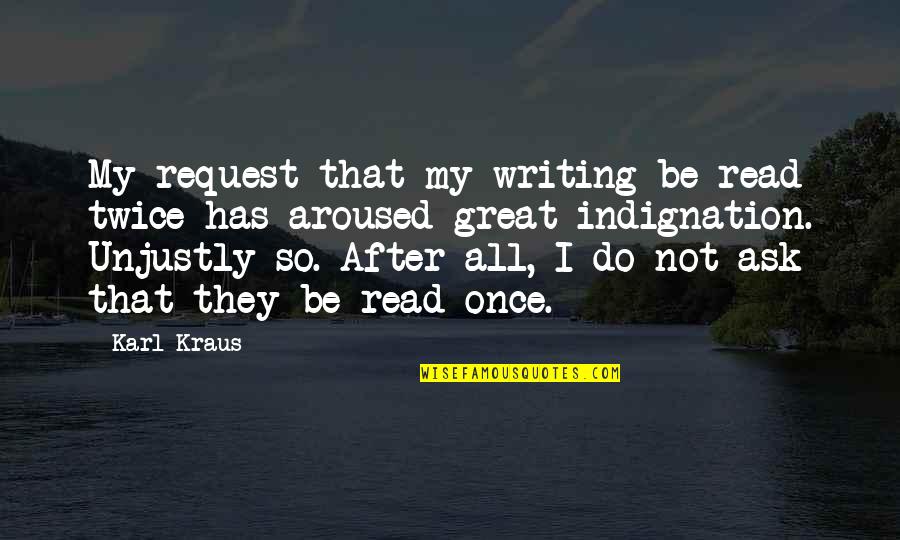 Unfollow Me Instagram Quotes By Karl Kraus: My request that my writing be read twice Unfollow Me Instagram Quotes By Karl Kraus: My request that my writing be read twice