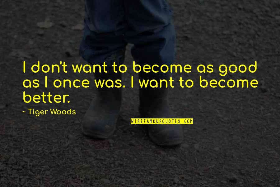 Unforgettable Experiences Quotes By Tiger Woods: I don't want to become as good as