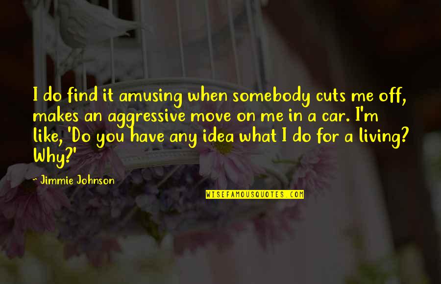 Unforgivable Actions Quotes By Jimmie Johnson: I do find it amusing when somebody cuts