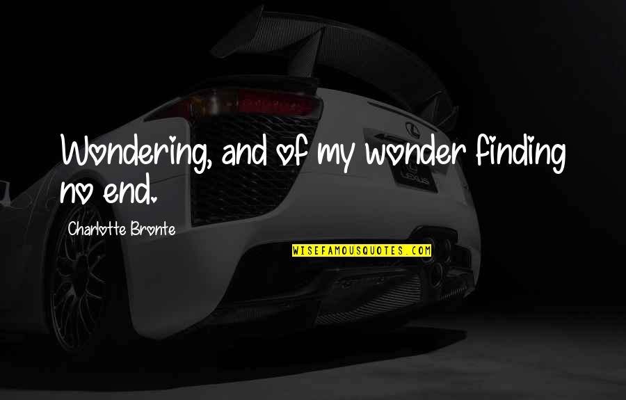 Unfriended Me Quotes By Charlotte Bronte: Wondering, and of my wonder finding no end.