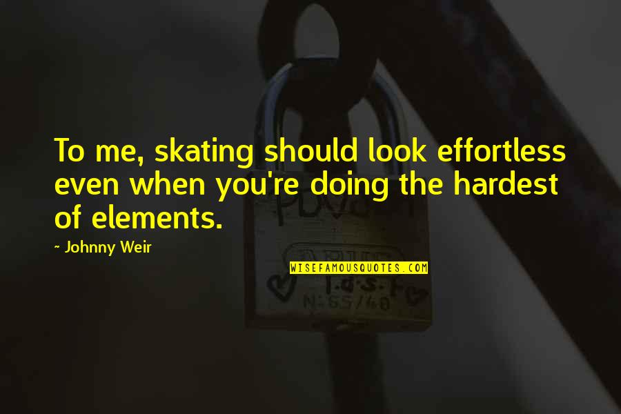 Unfriendly Family Quotes By Johnny Weir: To me, skating should look effortless even when