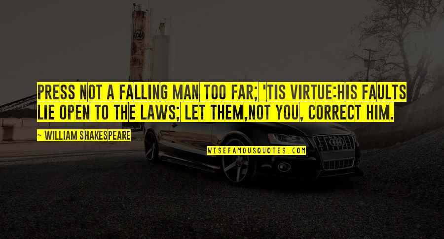 Unghiile Si Quotes By William Shakespeare: Press not a falling man too far; 'tis