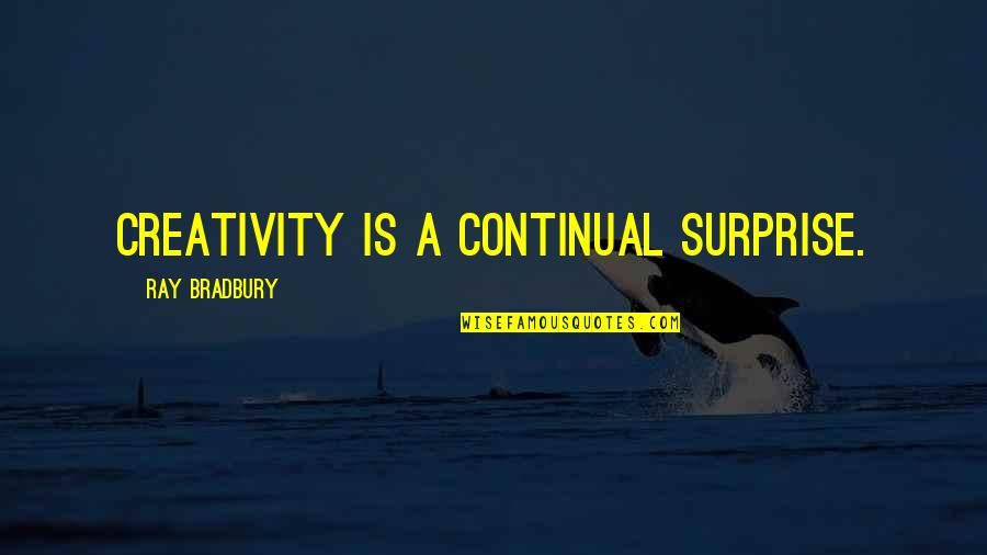 Unguento Dermico Quotes By Ray Bradbury: Creativity is a continual surprise.
