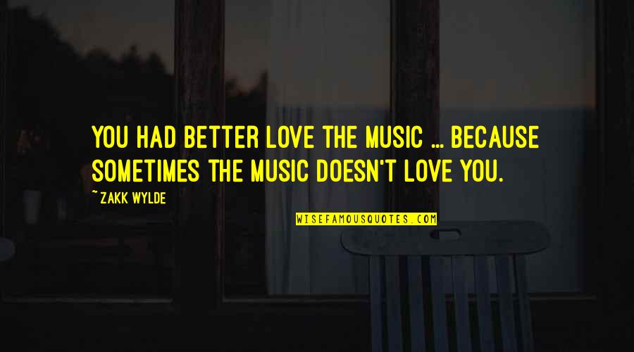 Ungulates Animals Quotes By Zakk Wylde: You had better love the music ... because