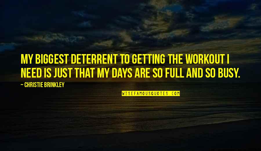 Unhas Grandes Quotes By Christie Brinkley: My biggest deterrent to getting the workout I Unhas Grandes Quotes By Christie Brinkley: My biggest deterrent to getting the workout I
