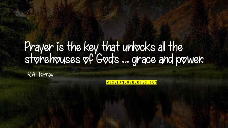 Unhealth Quotes By R.A. Torrey: Prayer is the key that unlocks all the