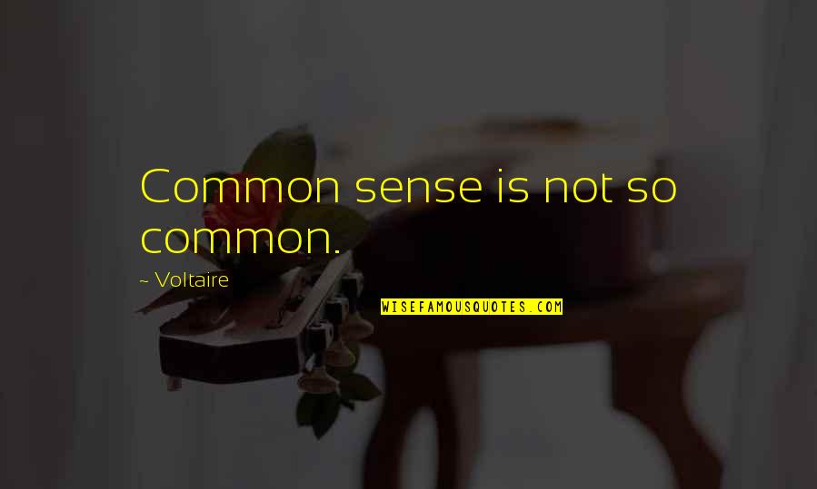 Unhealthy Lifestyles Quotes By Voltaire: Common sense is not so common.