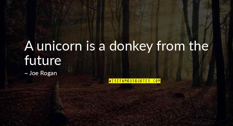 Unicorn Quotes By Joe Rogan: A unicorn is a donkey from the future