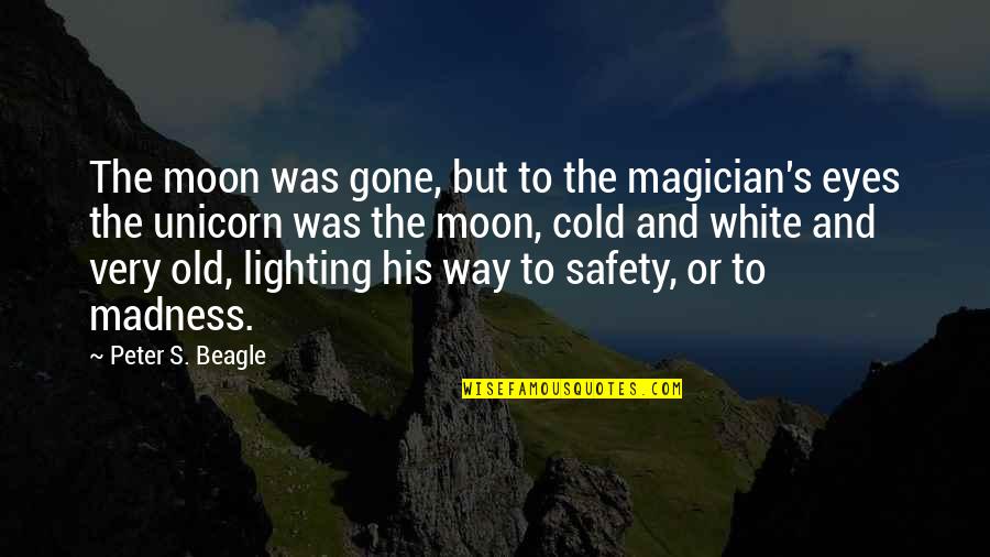 Unicorn Quotes By Peter S. Beagle: The moon was gone, but to the magician's