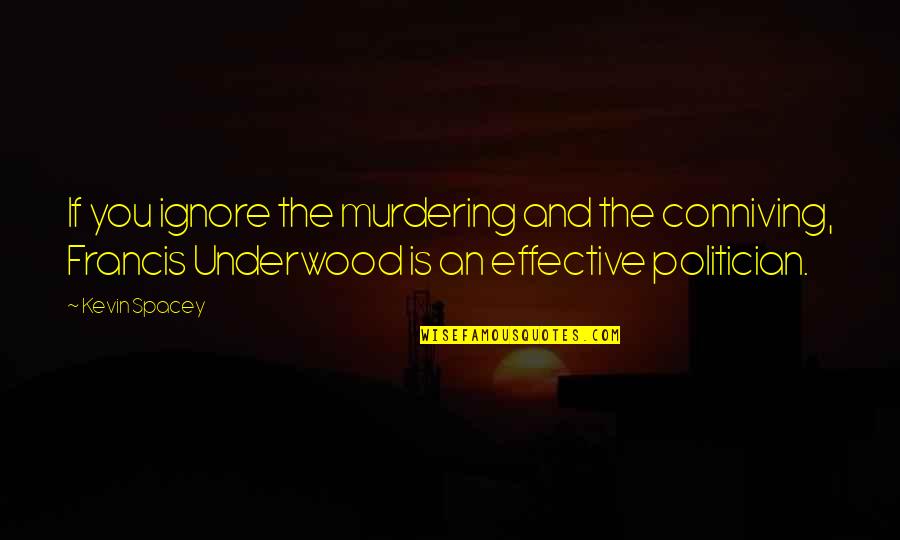 Uninformative Quotes By Kevin Spacey: If you ignore the murdering and the conniving,