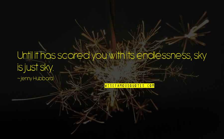 Unique And Awesome Quotes By Jenny Hubbard: Until it has scared you with its endlessness,