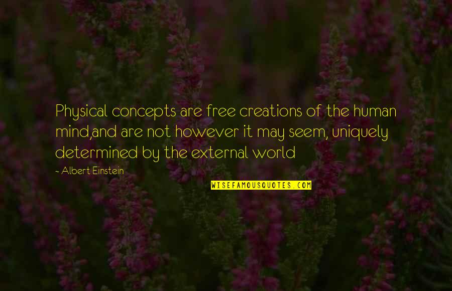 Uniquely Quotes By Albert Einstein: Physical concepts are free creations of the human