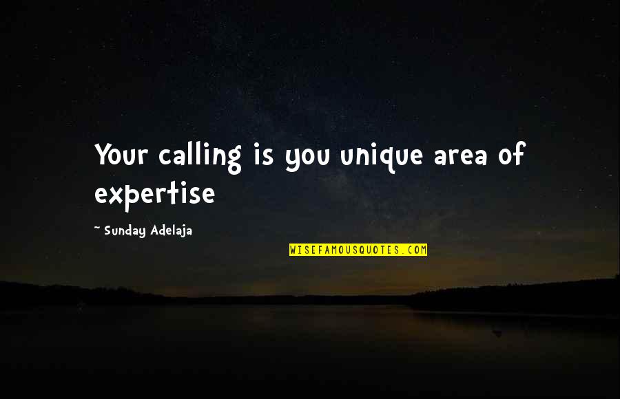 Uniqueness Of Life Quotes By Sunday Adelaja: Your calling is you unique area of expertise