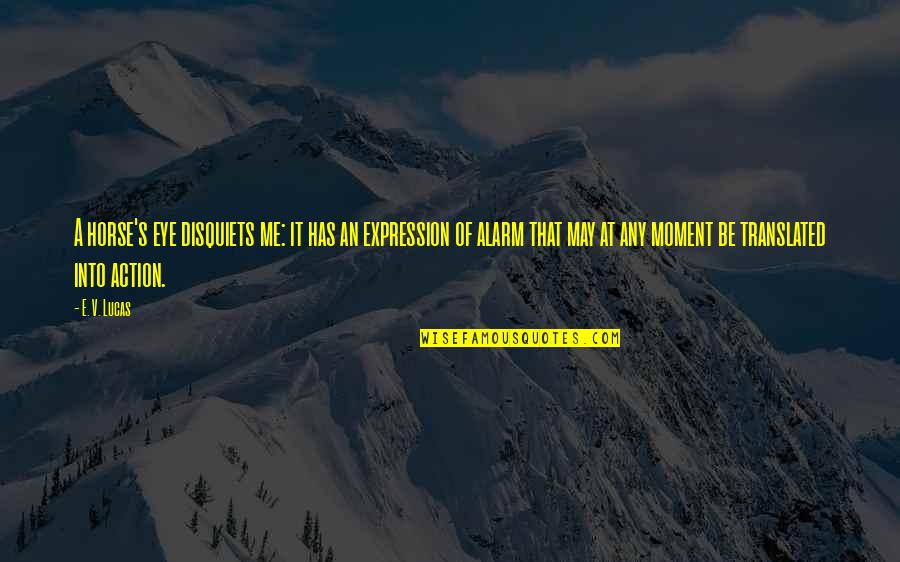 Unir Las Figuras Quotes By E. V. Lucas: A horse's eye disquiets me: it has an
