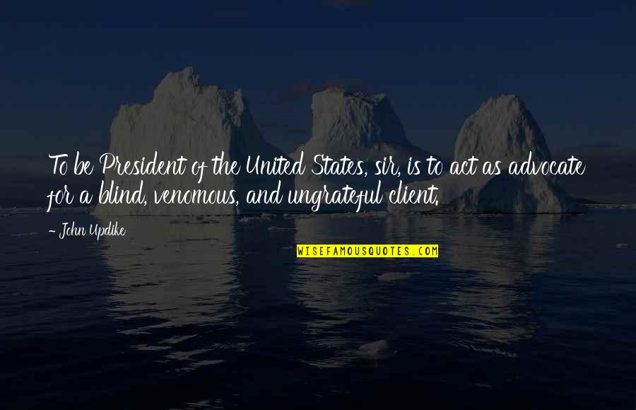 United States President Quotes By John Updike: To be President of the United States, sir,