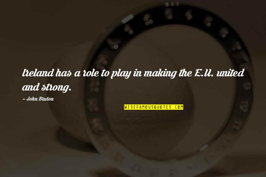 United Strong Quotes By John Bruton: Ireland has a role to play in making