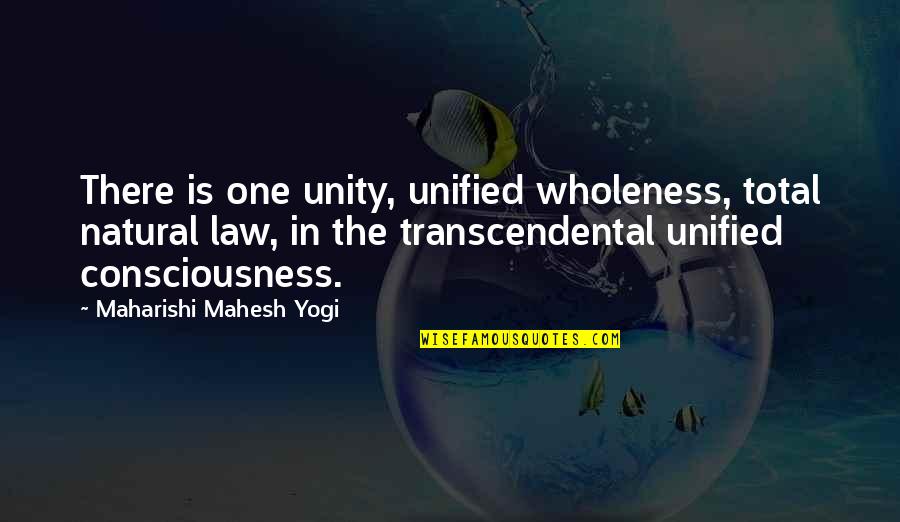 Unity Consciousness Quotes By Maharishi Mahesh Yogi: There is one unity, unified wholeness, total natural