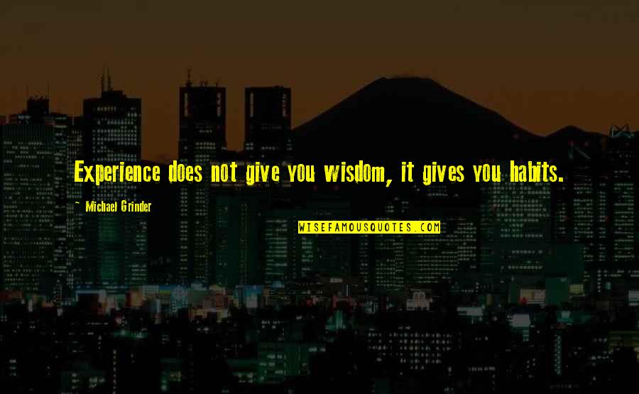 Unity In Africa Quotes By Michael Grinder: Experience does not give you wisdom, it gives