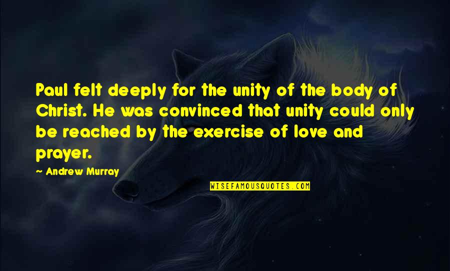 Unity Love Quotes By Andrew Murray: Paul felt deeply for the unity of the
