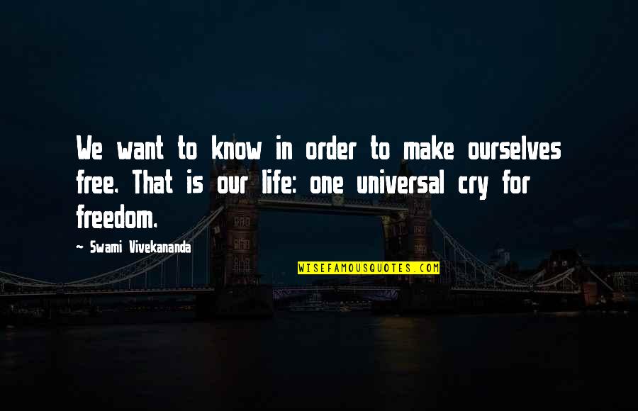 Universal We Quotes By Swami Vivekananda: We want to know in order to make