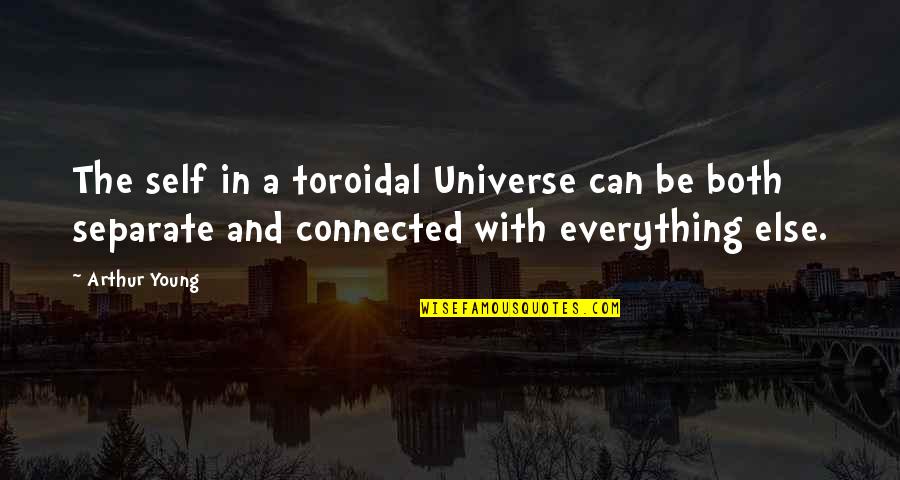 Universe Connected Quotes By Arthur Young: The self in a toroidal Universe can be
