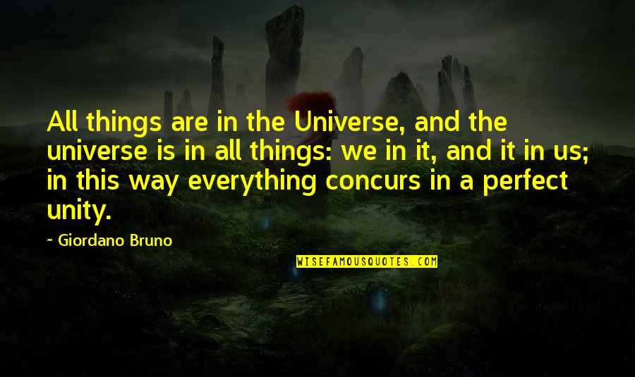 Universe In Us Quotes By Giordano Bruno: All things are in the Universe, and the