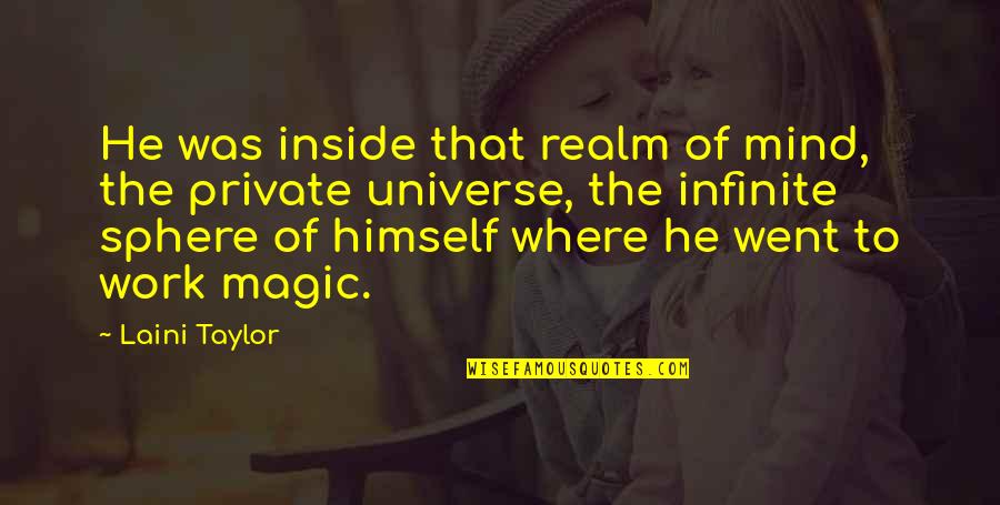 Universe Inside Us Quotes By Laini Taylor: He was inside that realm of mind, the