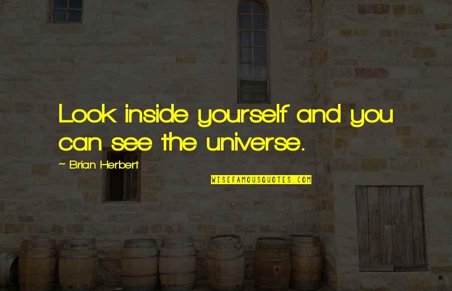 Universe Inside You Quotes By Brian Herbert: Look inside yourself and you can see the