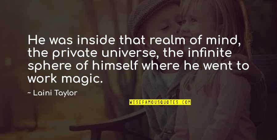 Universe Inside You Quotes By Laini Taylor: He was inside that realm of mind, the