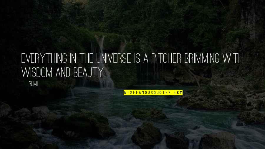 Universe Is Quotes By Rumi: Everything in the universe is a pitcher brimming