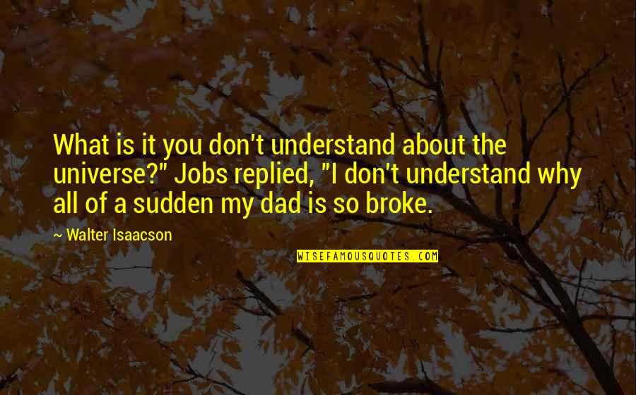 Universe Is Quotes By Walter Isaacson: What is it you don't understand about the