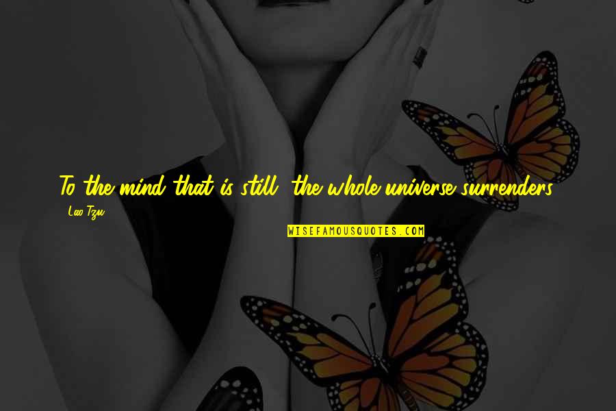 Universe Lao Tzu Quotes By Lao-Tzu: To the mind that is still, the whole